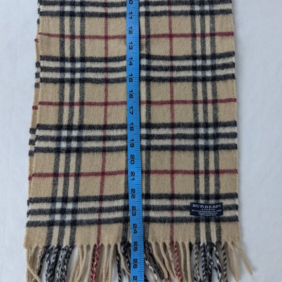 Classic BURBERRY Vintage Check Scarf Beige 50%Wool 50%Cashmere Fast Ship Today. - Picture 5 of 6
